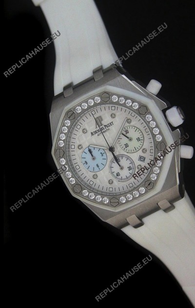 Audemars Piguet Royal Oak Offshore Lady Alinghi Swiss Watch in White Dial