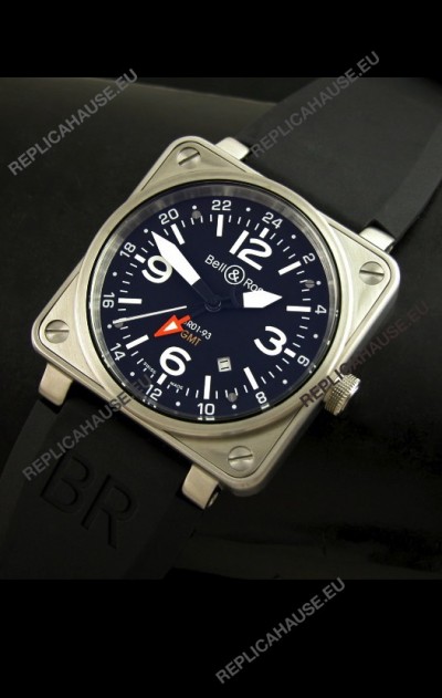 Bell and Ross BR01-93 GMT Japanese Replica Watch in Steel Case