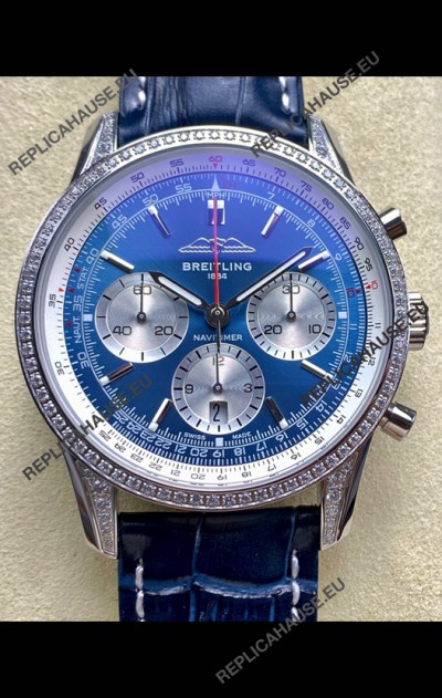 Breitling Navitimer B01 43MM Stainless Steel Blue Dial Super Clone Watch 