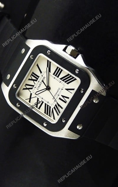 Cartier Santos Swiss Replica Watch in White Dial