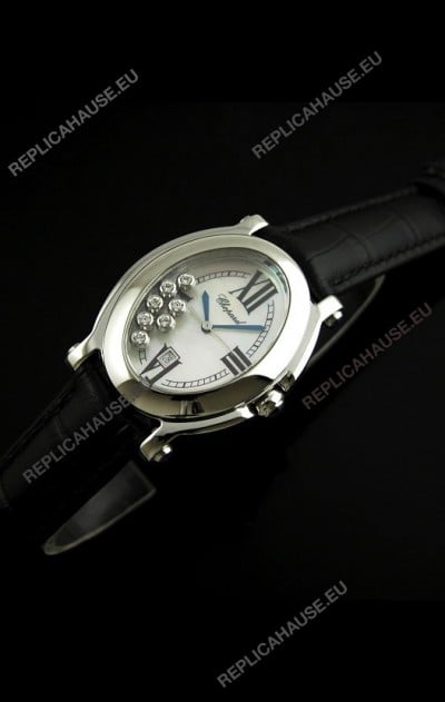 Chopard Happy Sport Swiss Replica Watch in Black Strap