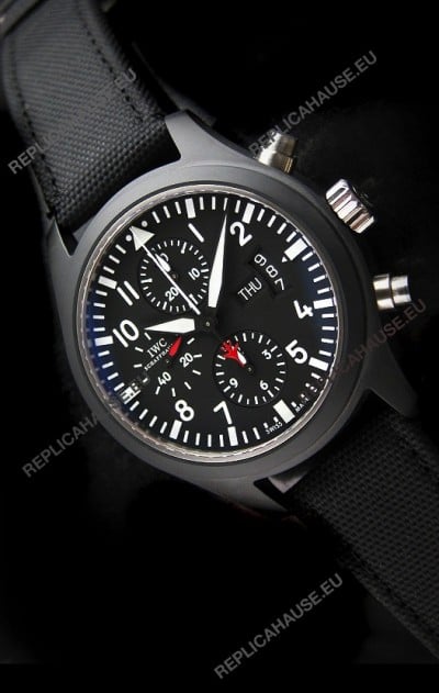 IWC Top Gun Ceramic Swiss Watch in Black