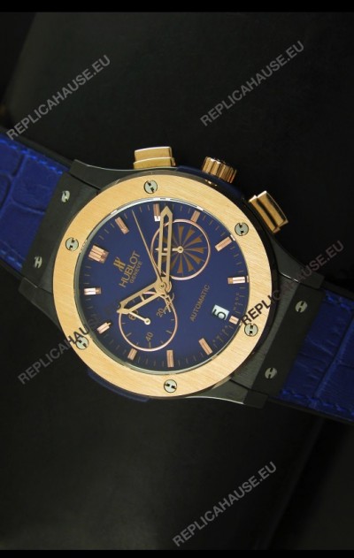 Hublot Classic Fusion Chrono Japanese Quartz Replica Watch in Blue Dial