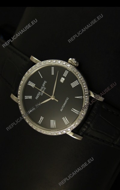 Patek Philippe Calatrava 5120 Swiss Replica Watch in Steel Casing - Roman Hours