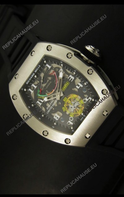 Richard Mille RM002 Power Reserve Tourbillon Swiss Replica Watch in Steel Case