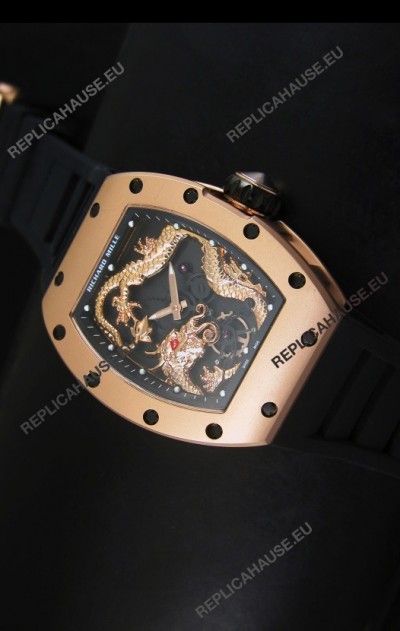 Richard Mille RM057 Tourbillon Jackie Chan Swiss Replica Watch in Pink Gold