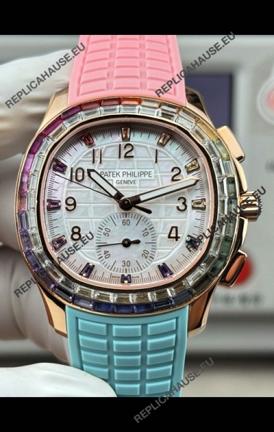 Patek Philippe Aquanaut 7968 Rose 2 Tone Strap Super Clone Watch 