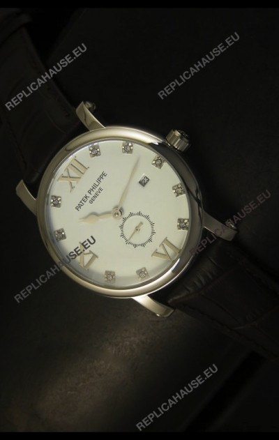Patek Philippe Calatrava Stainless Steel Watch Diamonds Hour Markers