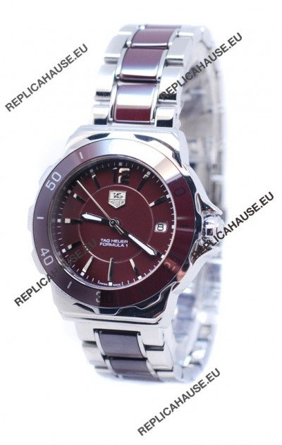 Tag Heuer Formula 1 Quartz Brown Ceramic Bezel Steel Watch