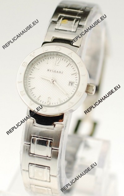 Bvlgari Quartz Japanese Steel Watch in Silver Dial