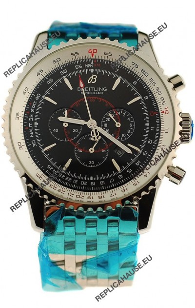 Breitling Montbrillant Japanese Replica Watch in Black Dial