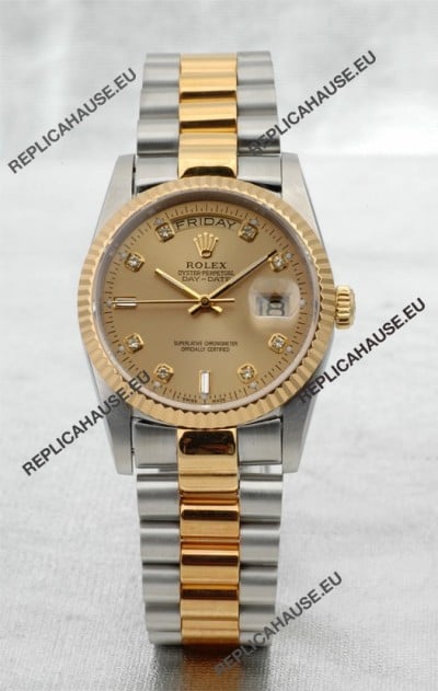 Rolex Day Date Two Tone Japanese Replica Watch