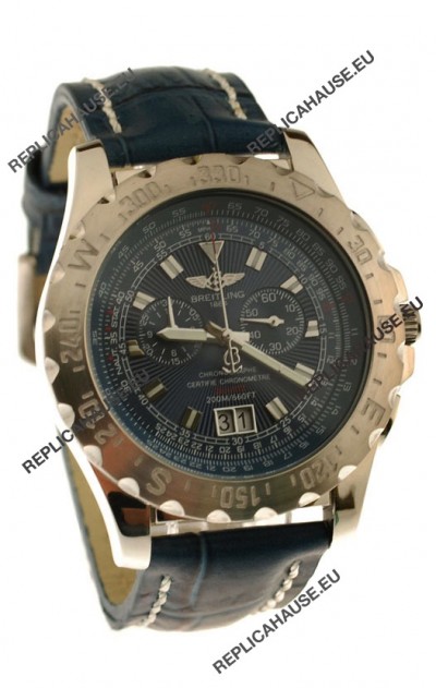 Breitling Chronograph ChronometreÂ Japanese Replica Watch in Blue