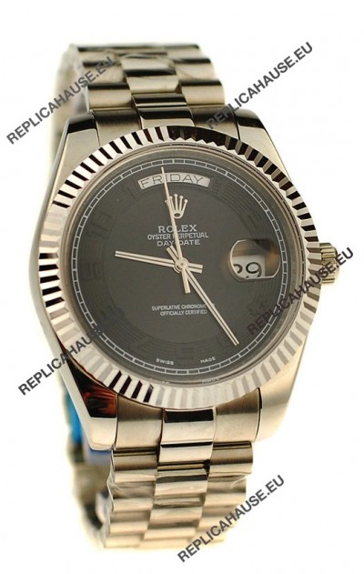 Rolex Day Date Silver Swiss Replica Watch