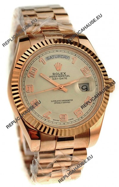 Rolex Day Date Pink Gold Swiss Replica Watch