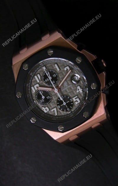 Audemars Piguet Royal Oak Offshore Swiss Watch in Grey Safari Dial - Secs hand 12 O clock