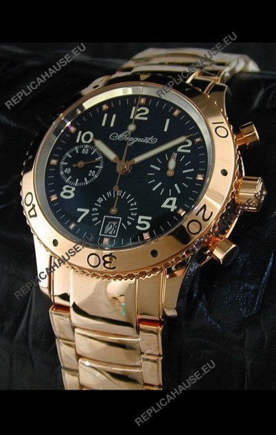 Breguet Aeronavale Swiss Replica Watch in Pink Gold