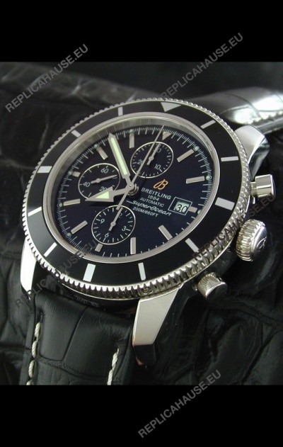 Breitling Superocean Swiss Replica Watch in Black Dial