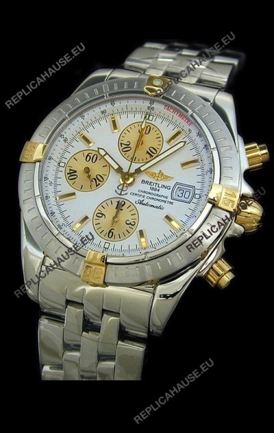 Breitling Windrider Swiss Replica Watch in Two Tone White Dial