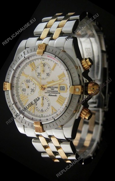 Breitling Chronomat Evolution Swiss Replica Watch in White Dial