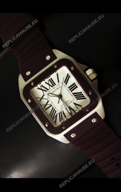 Cartier Santos Swiss Replica Watch in White Dial