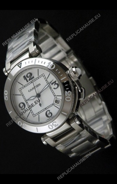 Cartier Pasha De Seatimer Japanese Quartz Watch in White Dial