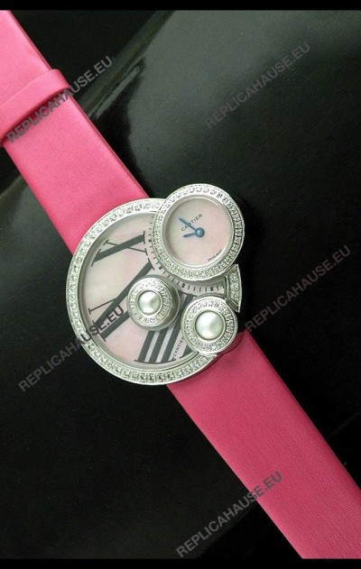 Cartier Jewellery PearlÂ Diamond Watch in Pink Strap