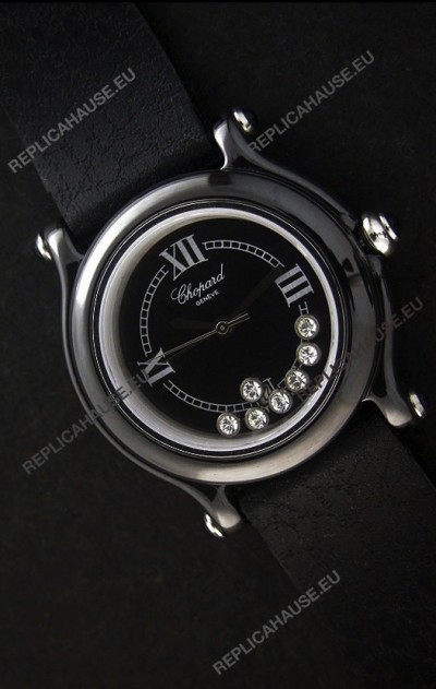 Chopard Happy Sport Japanese Replica Watch in Black Dial