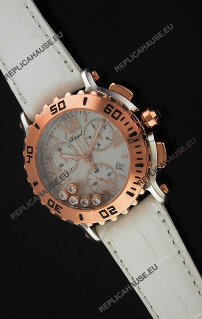 Chopard Happy Sport Swiss Replica Watch in White Strap