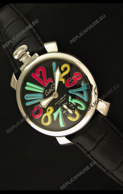 Gaga Milano Italy Japanese Replica Watch in Full Black