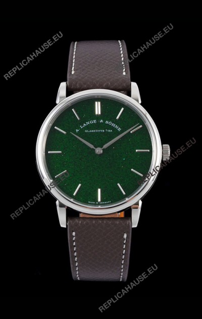 A.Lange & Sohne Saxonia Thin Swiss Replica Watch Steel Case Green Dial