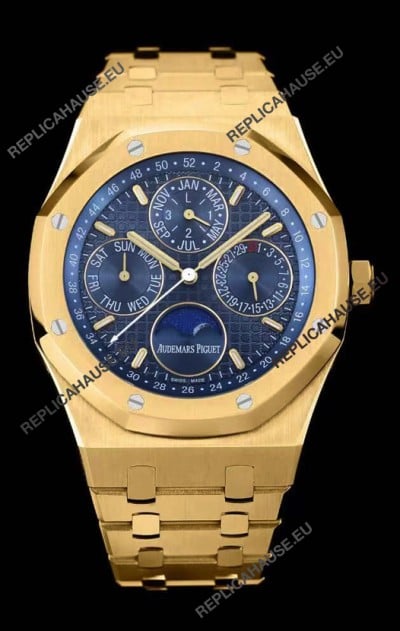 Audemars Piguet Royal Oak Perpetual Calendar Swiss Replica 904L Steel in Yellow Gold Casing
