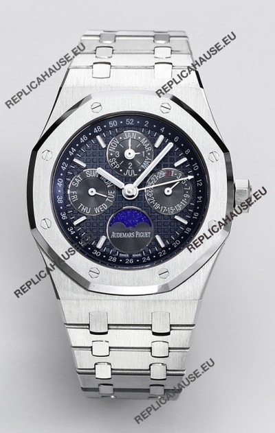 Audemars Piguet Royal Oak Perpetual Calendar Swiss Replica 904L Steel - Navy Blue Dial 