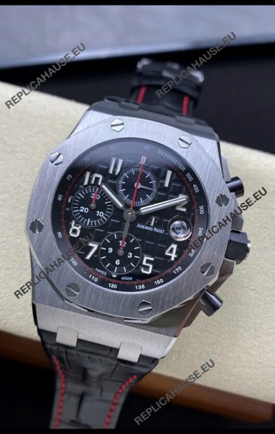 Audemars Piguet Royal Oak Offshore Black Dial Chronograph 1:1 Mirror Replica Watch - 904L Steel