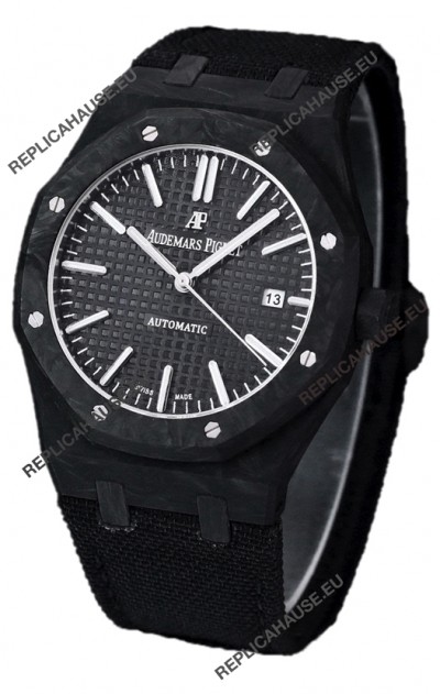 Audemars Piguet Royal Oak Ref.15400 Forged Carbon Casing Watch Black Dial in 1:1 Mirror Replica