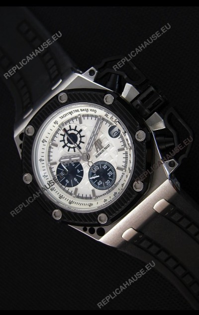 Audemars Piguet Royal Oak Survivor Chronograph Swiss Quartz Watch in White Dial