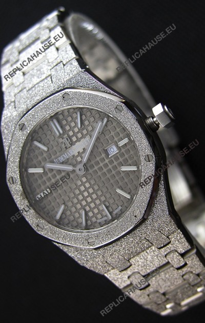 Audemars Piguet Royal Oak Frosted White Gold QUARTZ Watch 33MM Grey Dial - 1:1 Mirror Replica 