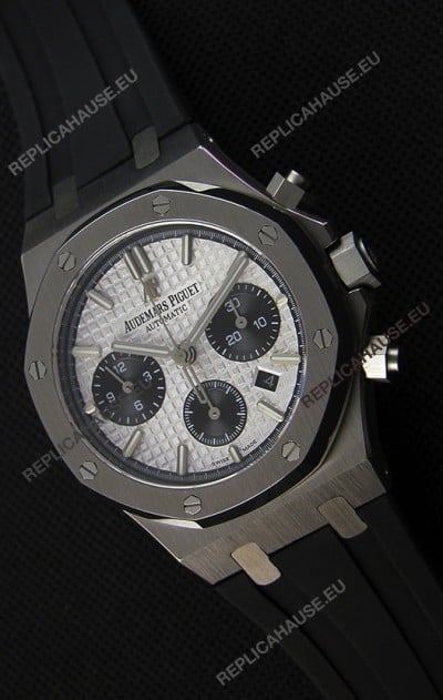 Audemars Piguet Royal Oak Chronograph White Dial Rubber Strap Swiss Replica Watch 