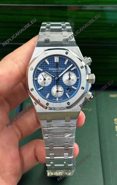 Audemars Piguet Royal Oak Chronograph Blue Dial Steel Strap Swiss Replica Watch