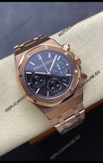 Audemars Piguet Royal Oak 50th Anniversary Super Clone - Rose Gold Casing Blue Dial in 41MM