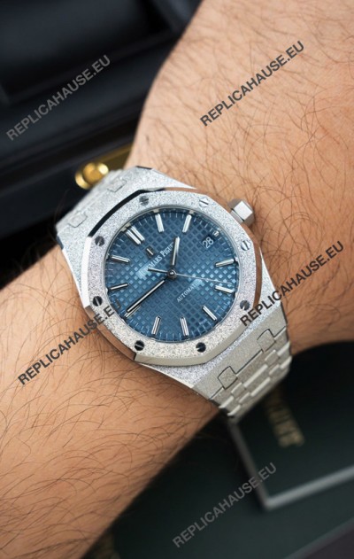Audemars Piguet Super Clone 15454BC Royal Oak Frosted 37MM Watch in Blue Dial