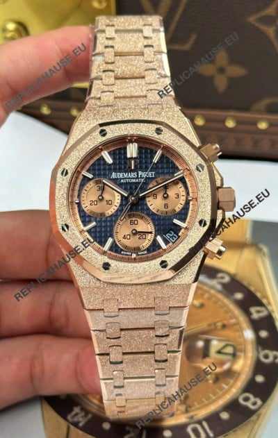 Audemars Piguet Royal Oak Chronograph 26240BA Frosted Rose Gold Super Clone Watch 