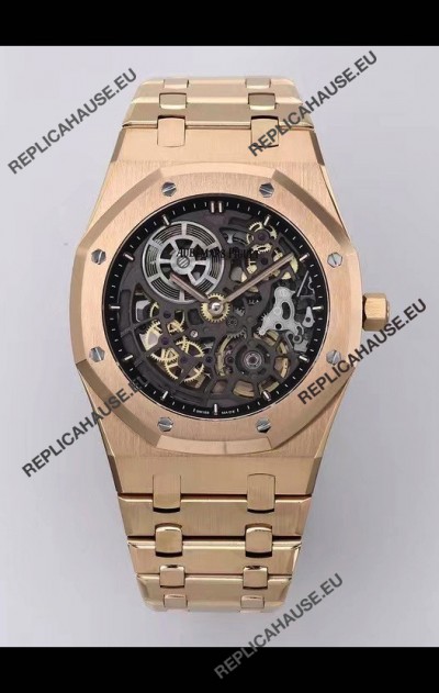 Audemars Piguet Super Clone Royal Oak Jumbo Extra-Thin Rose Gold Casing Watch 
