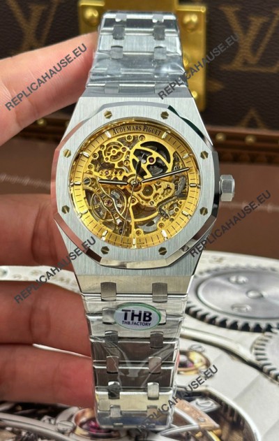 Audemars Piguet Royal Oak Super Clone Openworked Stainless Steel Watch 
