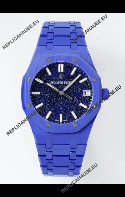 Audemars Piguet Royal Oak Super Clone 15500 Blue Ceramic Starry Dial Watch 