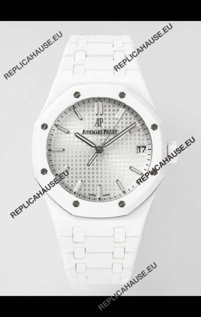 Audemars Piguet Royal Oak 15500 White Ceramic Super Clone White Dial Watch 