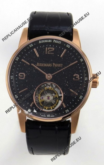 Audemars Piguet CODE 11.59 29396 Rose Gold Black Aventurine Enamel Super Clone Watch 