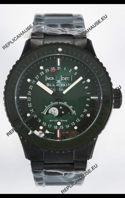 Blancpain Bathyscaphe Ceramic Casing Superclone Watch in Green Dial 