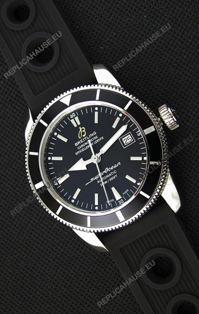 Breitling SuperOcean Heritage II B20 42MM Black Dial Black Bezel Swiss Replica Watch - 1:1 Mirror Edition