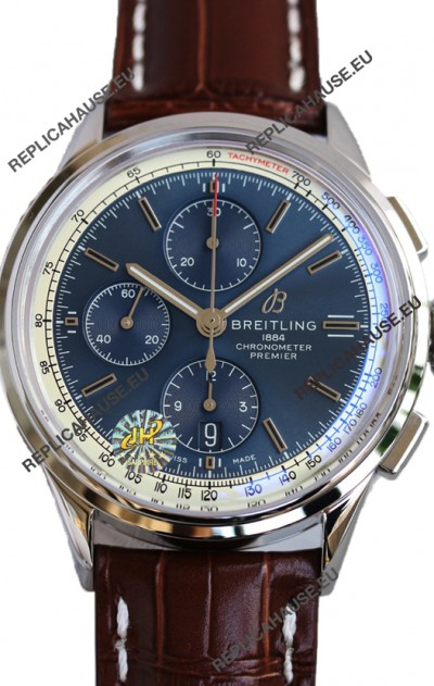 Breitling Premier B01 Chronograph 42 Edition Steel Casing Blue Dial - 1:1 Mirror Replica Watch
